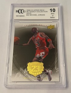 lot 42D image: Michael Jordan BCCG 10 Mint 2009-10 Upper Deck MJ Legacy Collection Gold #42 Basketball Card