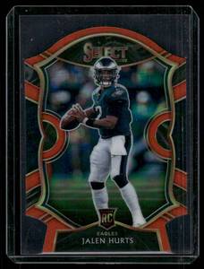 lot 50D image: Jalen Hurts RC   2020 Panini Select Prizm Die Cut #50 Philadelphia Eagles Football Card
