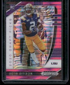 lot 51D image: Justin Jefferson RC   2020 Panini Prizm Draft Picks #126 LSU Tigers Football Card