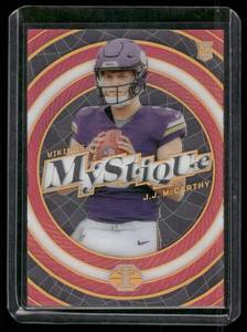 lot 65D image: J.J. McCarthy RC 065399  2024 Panini Illusions Mystique Pink #8 Minnesota Vikings Football Card