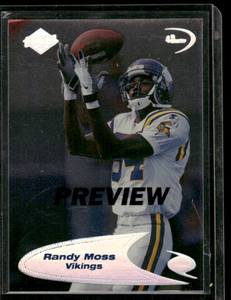 lot 80D image: Randy Moss RC   1998 Collectors Edge 4th Quarter Preview #4 Minnesota Vikings Football Card