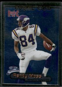 lot 83D image: Randy Moss RC   1998 Fleer Brilliants Blue #140B Minnesota Vikings Football Card