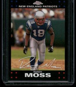 lot 89D image: Randy Moss    2007 Topps Chrome Refractor #TC28 New England Patriots Football Card