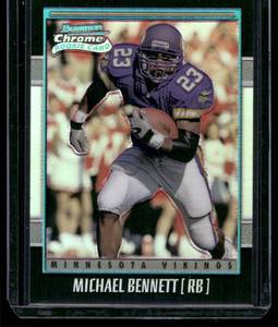 lot 90D image: Michael Bennett RC 07101999  2001 Bowman Chrome #181 Minnesota Vikings Football Card