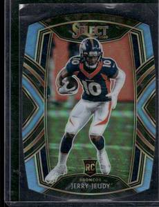 lot 96D image: Jerry Jeudy RC 715999  2020 Panini Select Die Cut Club Level Prizm #256 Denver Broncos Football Card