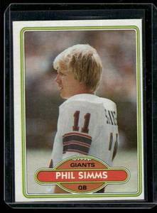 lot 105D image: Phil Simms RC   1980 Topps #225 New York Giants Football Card
