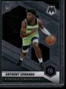 lot 37B image: Anthony Edwards RC   2020 Panini Mosaic #201 Minnesota Timberwolves Basketball Card