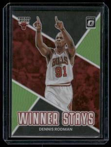 lot 40B image: Dennis Rodman  116149  2022 Donruss Optic Winner Stays Lime Green #9 Chicago Bulls Basketball Card