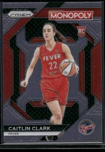 lot 47B image: Caitlin Clark RC   2024 Panini WNBA Monopoly Prizm #27 Indiana Fever Basketball Card