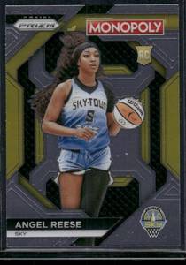 lot 49B image: Angel Reese RC   2024 WNBA Monopoly Panini Prizm #16 Chicago Sky Basketball Card