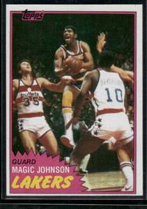 lot 50B image: Magic Johnson    1981 Topps #21 Los Angeles Lakers Basketball Card