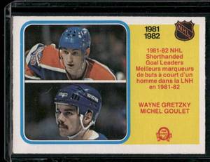 lot 72B image: Wayne Gretzky  Michel Goulet    1982 O-Pee-Chee #237 Edmonton OilersQuebec Nordiques Hockey Card