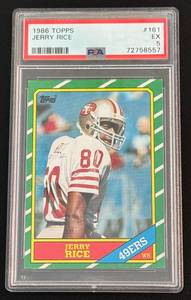 lot 7C image: Jerry Rice RC PSA 5 EX 1986 Topps #151 Rookie Football Card