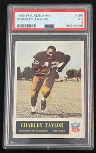 lot 24B image: Charley Taylor RC PSA 3 VG 1965 Philadelphia #195 Vintage Rookie Football Card