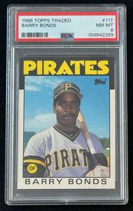 lot 25B image: Barry Bonds RC PSA 8 NM-MT 1986 Topps Traded #11T Rookie Baseball Card