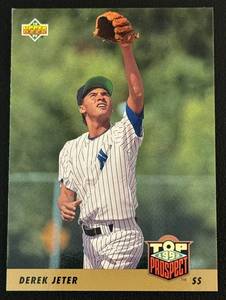 lot 27B image: Derek Jeter RC 1993 Upper Deck Top Prospect #449 Rookie Baseball Card