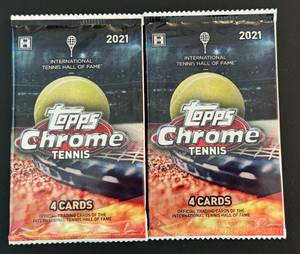 lot 154D image: Topps Chrome Tennis 2021 2 Pack Card Lot