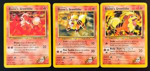 lot 162D image: Blaines Growlithe 3 Card Pokemon Lot