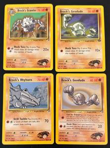 lot 164D image: Brocks Graveler  Geodude  Rhyhorn 4 Card Pokemon Lot
