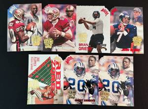 lot 184 image: 1988 Absolute Playoff 7 Football Card Star Set - Elway, Young, Sanders and More