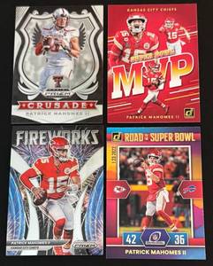 lot 190D image: Patrick Mahomes 4 Insert Football Card Lot