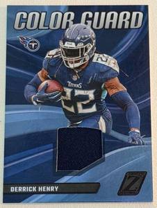 lot 194D image: Derrick Henry Relic 2923 Zenith Color Guard #CG-10 Football Card
