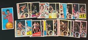 lot 200 image: 24 Card Lot 1970s-80s Vintage Basketball Stars  - Kareem, Barry, Karl, Walton, Gervin, Maravich, Parish, Malone, Frazier, Unseld and More
