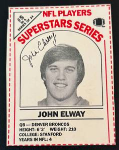lot 202 image: John Elway 1986 Dairy Pak Milk Carton NFL Players Superstar Series #5 Vintage Football Card
