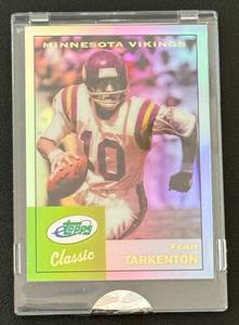 lot 202D image: Fran Tarkenton 2002 eTopps Classic #ETC9 Encased Minnesota Vikings Football Card