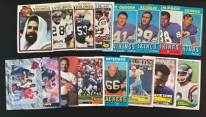 lot 210 image: 16 Vintage Minnesota Vikings  Other Misc Football Cards