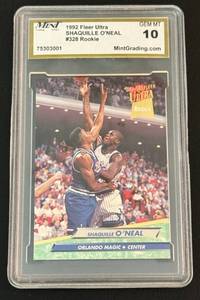 lot 210D image: Shaquille ONeal RC Graded 10 Gem Mint 1992 Fleer Ultra #328 Rookie Basketball Card