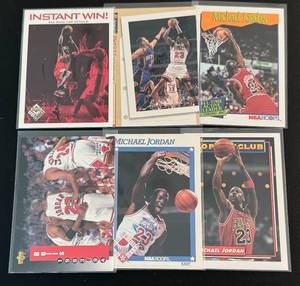 lot 219D image: Michael Jordan 6 Card Basketball Lot