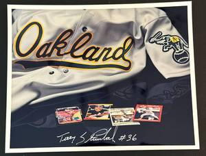 lot 99 image: Terry Steinbach Signed 8x10 Baseball Photo