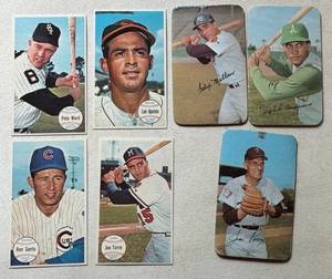 lot 122 image: 7 Card Vintage Baseball Oversized Lot 1960s-70s With Stars