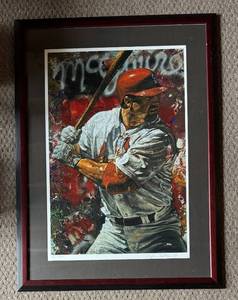lot 129 image: Mark McGwire Large Framed and Matted Baseball Print
