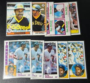 lot 67A image: Dave Winfield 10 Card Vintage Baseball Card Lot
