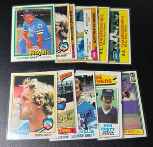 lot 74A image: George Brett 11 Card Vintage Baseball Lot 1977-1981
