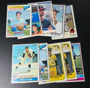 lot 75A image: Bert Blyleven 10 Card Vintage Baseball Lot