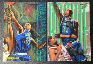 lot 82A image: Kevin Garnett 2 RC Lot Rookie Minnesota Timberwolves Basketball Cards