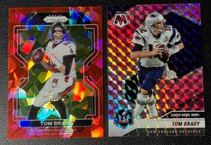 lot 90A image: Tops Brady 2 Card Prizm Football Card Lot