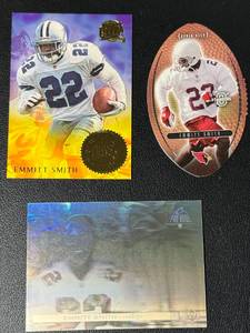 lot 95A image: Emmitt Smith 3 Card Insert Football Card Lot