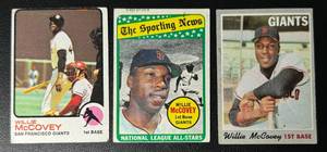 lot 102A image: Willie McCovey 3 Card Vintage Baseball Lot 1969, 1970, 1973