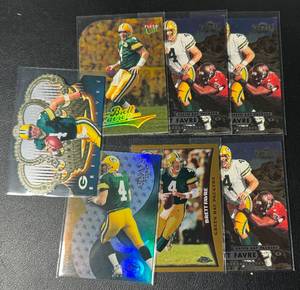 lot 107A image: Brett Favre 7 Card Football Insert Lot