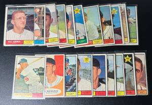 lot 110A image: 1961 Topps Baseball 20 Card Vintage Baseball Lot
