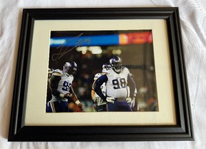 lot 150A image: Linval Joseph Signed and Framed Photo Minnesota Vikings Football