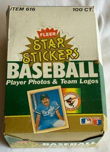lot 156A image: Box of 1983 Fleer Star Stickers Baseball Card Packs