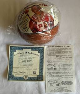 lot 163A image: Michal Jordan Limited Edition Career Stats Mini Basketball