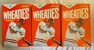 lot 169A image: (3) Pete Rose Baseball Wheaties Boxes