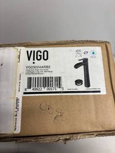 lot 4 image: VIGO Vessel Sink Single Hole Faucet - Matte Black - New in Box