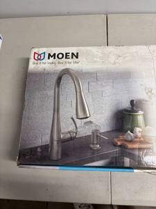 lot 13 image: Moen Essie 87014SRS Pull-Down Kitchen Faucet with Soap Dispenser